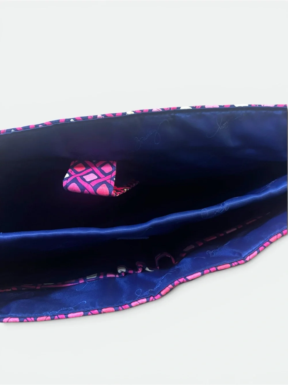 Vintage Vera Bradley Catalina Pink Navy Messenger Laptop Bag Y2K Retired Print